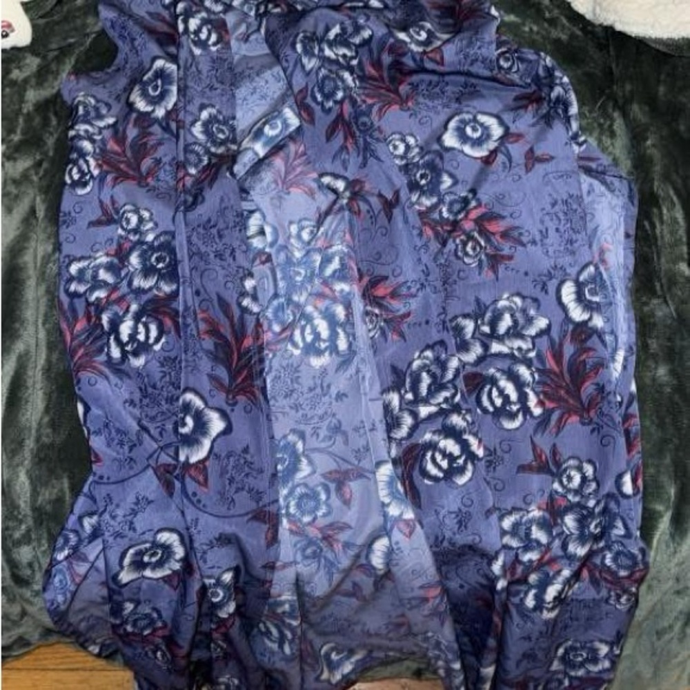 LuLaRoe Floral Blue and Red Dress